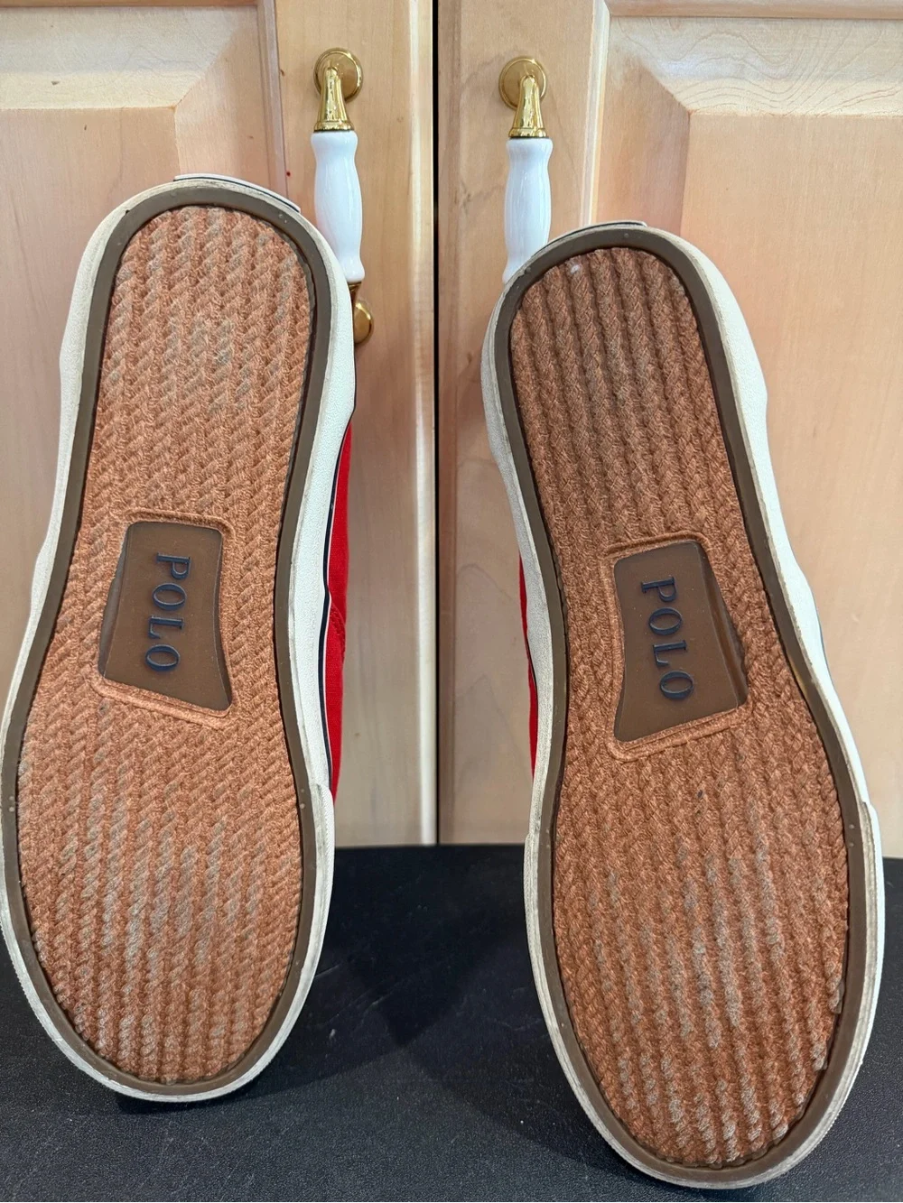 Polo by Ralph Lauren Red Canvas Boat or Deck Shoes Sz. 9